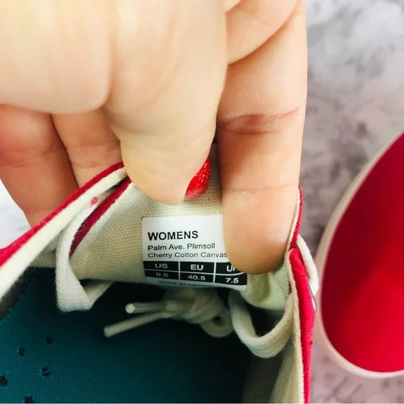 SeaVees Womens Shoes Palm Ave Sneakers  Plimsoll Size 9.5 Cherry Cotton Canvas - Picture 10 of 16